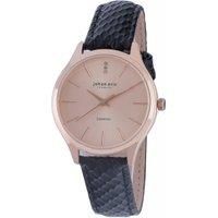 Johan Eric Women's Watch JE2200-09-016.7 Herlev Diamonds Gold IP Black Leather