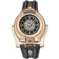 Triton Black Dial Calfskin Black Leather Swiss Automatic Watch