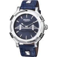 Rebel Men's RB102-4041 Brooklyn Bridge Blue Dial Blue Leather Wristwatch