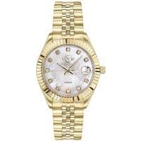 Naples Silver Dial 12402 Yellow Gold Swiss Quartz Watch