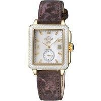 Bari Diamond Mother of Pearl Leather Strap Swiss Quartz Watch