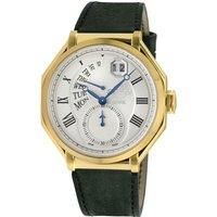 Marchese IPYG Case, Silver Dial, Genuine Italian Green Leather Strap