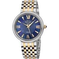 Genoa Blue MOP Dial, Stainless Steel Diamond Swiss Quartz Watch