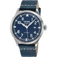 Vaughn SS Case, SS Bezel Blue/White Dial, Genuine Leather Strap