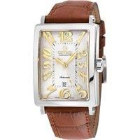 Avenue of America's Stainless Steel White dial, Genuine Tan Leather Band