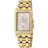 Ave of Americas Mini IPYG Stainless Steel Diamond Case, White MOP Dial Swiss Quartz Watch