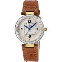 Piemonte 14203-4 Diamond Brown Leather Swiss Quartz Watch