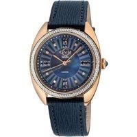 Palermo Diamond , MOP Black Dial, Genuine Black Handmade Leather Strap Swiss Quartz Watch