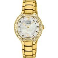 Lugano Swiss Diamond , White MOP Dial, 316L Stainless Steel IPYG Case, 316L Stainless Steel IPYG Bracelet . Swiss Quartz Watch