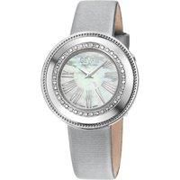 Gandria Swiss Diamond , 316L SS Case, White MOP Dial, Genuine Italian Made Leather Strap Swiss Quartz Watch