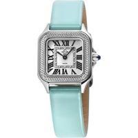 GV2 Milan Silver Dial Bright Exquisite Turquoise Leather strap watch