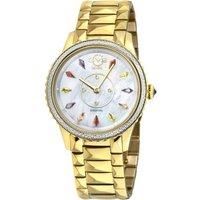 GV2 By Gevril Women's 11731B Siena Genuine Diamond Gold IP Steel Swiss Watch