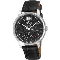 GV2 by Gevril Men's 56210 Rovescio Black Leather Swiss Day-Date Watch