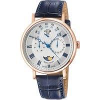 Maestro IPRG Case, White Textured Dial, Blue Handmade Italian Leather Strap.