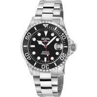 Wall Street Black Enamel Dial, Ceramic Black Bezel, 316L Stainless Steel Bracelet Watch.