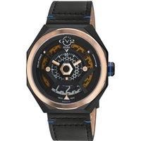 Stella Solar Power Swiss Quartz Multi Dial, Blue/Black Handmade Italian Leather Watch