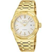 Gotham 49404B Swiss Made Automatic, Sellita SW200-1 White/Silver Embossed Dial Watch