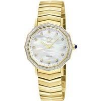 Spello II IP Gold Case, White MOP Dial, IP Gold Bracelet watch