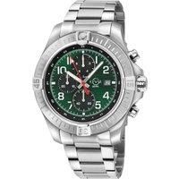 T38 SS Case, Enamel Green Dial with White print, 3 Black sub dial, 316L Staineless Steel Bracelet Watch.