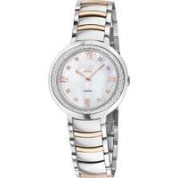 Amalfi Women's Swiss Quartz Diamond White MOP Dial Two Tone Watch