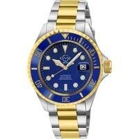 Men's Liguria 316L Stainless Steel Case,Blue Bezel, Blue Dial Two Tone Gold/Stainless Steel Bracelet Watch