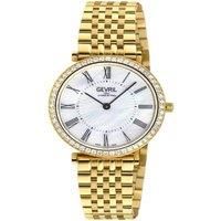 Gevril Steinway Women's Diamond SS Case, MOP White Dial, 316L Watch in Gold