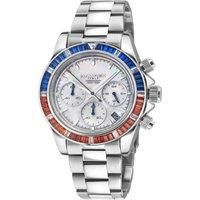 Haurex Italy Arcobaleno Men's White MOP Dial 39.5 mm Date Watch in Silver