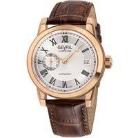 Gevril Men's Madison 316L Stainless Steel IPRG Case, Silver/Black Dial in Brown