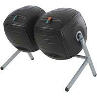 LIFETIME 60072Lifetime Duel 189 Litre (50 Gallon) Dual Compost Tumbler HDPE Plus Powder Coated Steel Base