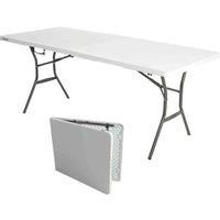 LIFETIME 6 ft/1.83 m Essential Fold-in-Half Table, White Granite
