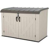 Lifetime 60170 6 x 3.5 ft Heavy Duty Low Plastic Shed Horizontal Storage Box - Desert Sand/White