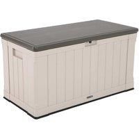 Lifetime 60186 Heavy-Duty Outdoor Storage Deck Box 439.11 L Outdoor Storage Box, Desert Sand Wood Look, 127.9 x 64 x 67.2 cm