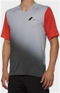 100% Celium Short Sleeve Jersey Grey/Racer Red - L