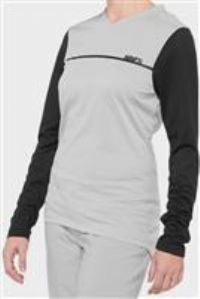 100% Ridecamp Women/'s Mountain Biking Jersey - All Mountain Riding Apparel, Grey/Black, M