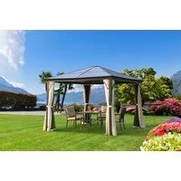 Portable Gazebo Canopy With Aluminum Frame In 3M X 3M Spacious Size - Brown