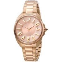 Logo Rose Gold Dial Stainless Steel Watch