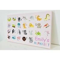 Kids' 41Cm X 25Cm Personalised Canvas Alphabet Chart - 2 Colours!