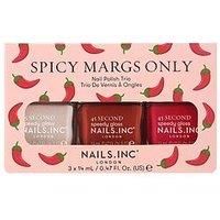 Nails Inc 45 Second Speedy Gloss Spicy Margs Only Nail Polish Trio, Multicolour, Glossy, No Chip, Long Lasting, Quick Dry, Air Dry, Professional Manicures & Pedicures, Vegan Nail Polish, 3 Piece Set