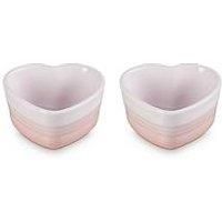 Le Creuset L'Amour Heart Collection Shell Pink Set of 2 Heart Ramekins