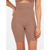 Spanx Shapewear for Women Tummy Control High-Waisted Power Short (Regular and Plus Size), Café au Lait, M