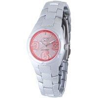 Red Dial Stainless Steel Watch