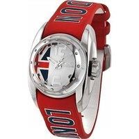 Kids Silver Dial Red Band Watch