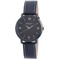 Koge Silver Sunray Dial Watch, Applied Indexes With Hydraulic Stamping Pattern Leather Strap With Crocodile Pattern