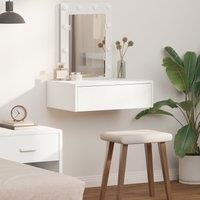 Wall Hanging Dressing Table with LED Lights - White