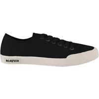 Monterey Lace-Up Black Canvas Plimsolls