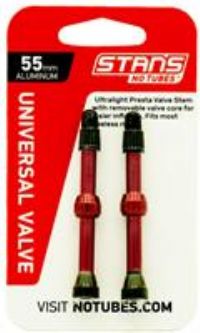 Stan/'s NoTubes Universal Presta Valve Stems - Aluminium - Red - 35mm - Pair