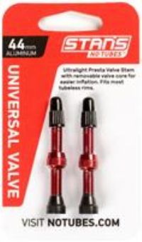 Stan/'s NoTubes Universal Presta Valve Stems - Aluminium - Red - 55mm - Pair