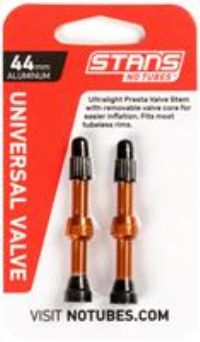 Stan/'s NoTubes Universal Presta Valve Stems - Aluminium - Orange - 35mm - Pair