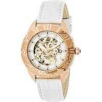 Godiva Automatic MOP Leather-Band Watch