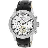 Hannibal Semi-Skeleton Leather-Band Watch